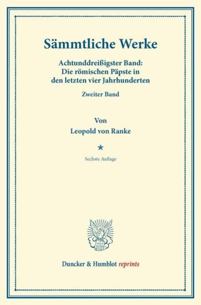 Sämmtliche Werke., Taschenbuch von Leopold Ranke, Duncker & Humblot, 9783428168873