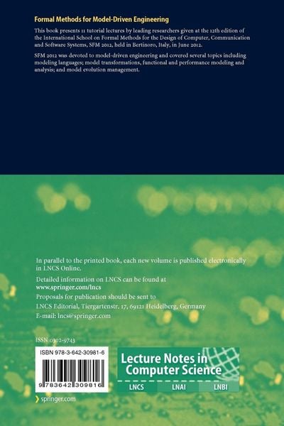 Produktbild: Formal Methods for Model-Driven Engineering