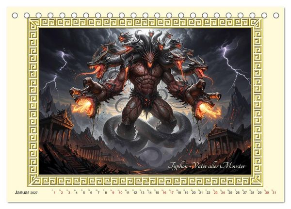 Produktbild: Ungeheuer der griechischen Mythologie (Tischkalender 2027 DIN A5 quer), CALVENDO Monatskalender