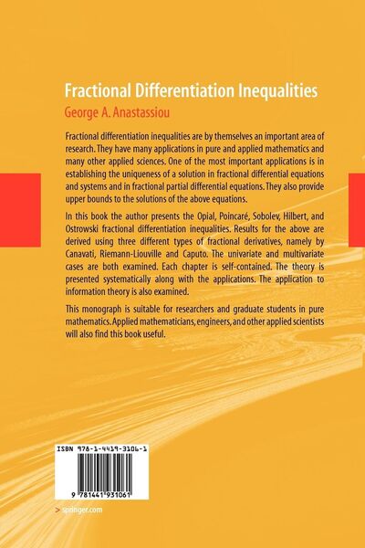 Produktbild: Fractional Differentiation Inequalities