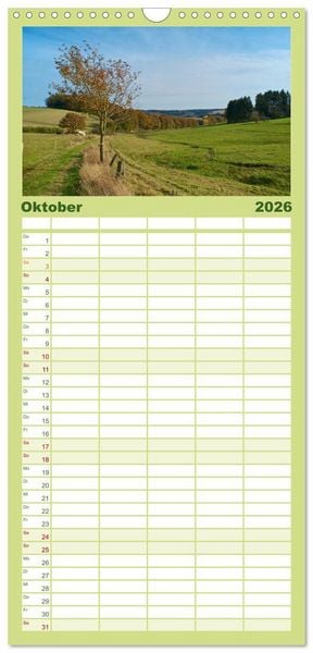 Produktbild: Familienplaner 2026 - Traumhafte Wege durch die Eifel mit 5 Spalten (Wandkalender, 21 x 45 cm) CALVENDO