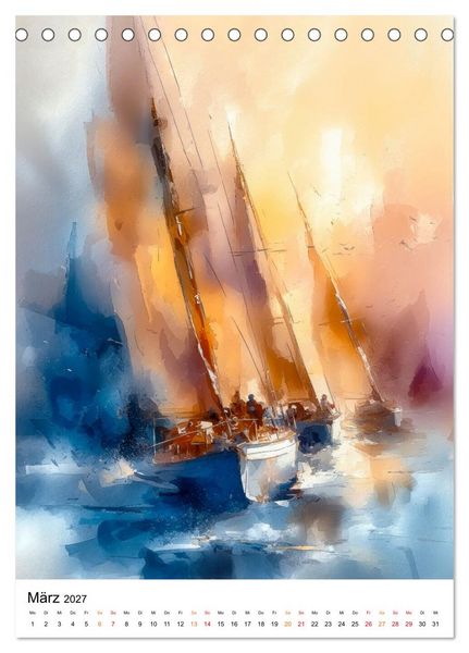 Produktbild: Segeln - Eleganz (Tischkalender 2027 DIN A5 hoch), CALVENDO Monatskalender