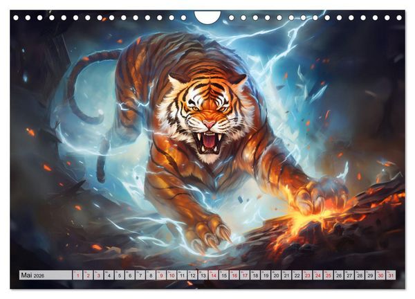 Produktbild: Jahr des Tigers - Portr&auml;ts des chinesischen Tierkreiszeichens (Wandkalender 2026 DIN A4 quer), CALVENDO Monatskalender