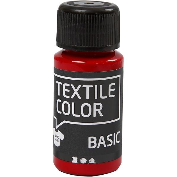 Creativ Company Textilfarbe, Rot, 50 ml, 1 Fläschchen