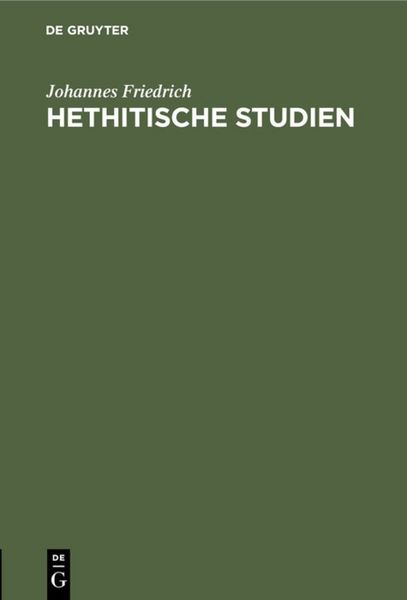 Produktbild: Hethitische Studien