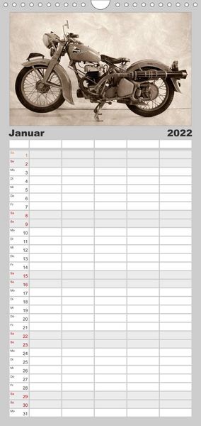 Produktbild: Familienplaner Motorrad Oldtimer aus &Ouml;sterreich (Wandkalender 2022 , 21 cm x 45 cm, hoch)
