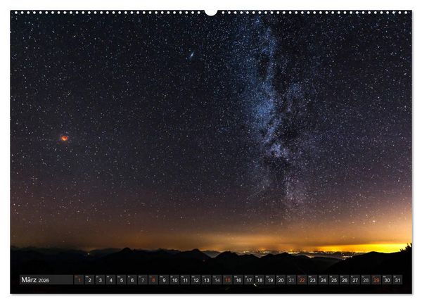 Produktbild: Himmelslichter - Mond und Sterne (hochwertiger Premium Wandkalender 2026 DIN A2 quer), Kunstdruck in Hochglanz