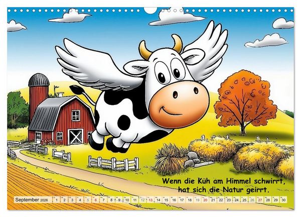 Produktbild: Bauernregeln, unsinnig und am&uuml;sant (Wandkalender 2026 DIN A3 quer), CALVENDO Monatskalender