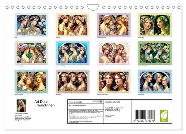 Produktbild: Art Deco Freundinnen (Wandkalender 2026 DIN A4 quer), CALVENDO Monatskalender