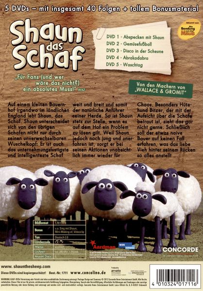 Produktbild: Shaun das Schaf - Staffel 1 [SE] [5 DVDs]