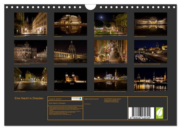 Produktbild: Eine Nacht in Dresden (Wandkalender 2026 DIN A4 quer), CALVENDO Monatskalender