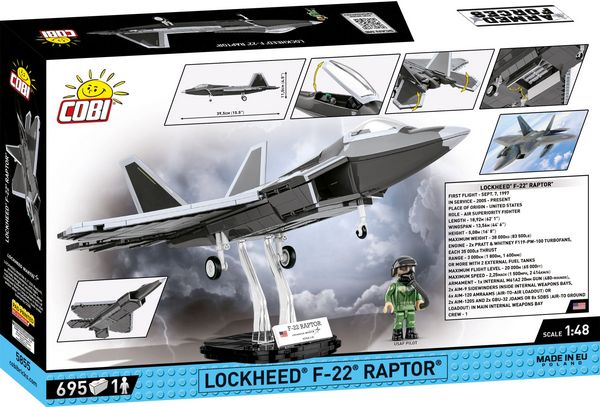 Produktbild: COBI Armed Forces 5855 - Lockheed F-22 Raptor, Lockheed Martin, Kampfflugzeug, Bausatz
