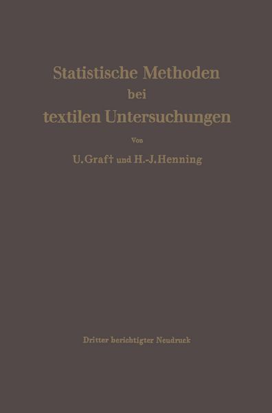 Produktbild: Statistische Methoden bei textilen Untersuchungen