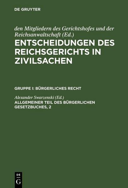 Produktbild: Allgemeiner Teil des B&uuml;rgerlichen Gesetzbuches, 2