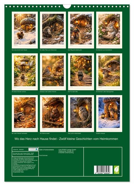 Produktbild: Wo das Herz nach Hause findet - Zw&ouml;lf kleine Geschichten vom Heimkommen (Wandkalender 2027 DIN A3 hoch), CALVENDO Monatskalender