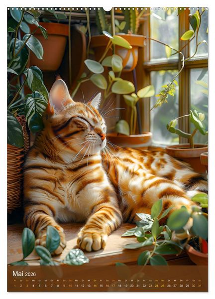 Produktbild: Kuschelkatzen - Fellnasen im Schlummerland (Wandkalender 2026 DIN A2 hoch), CALVENDO Monatskalender