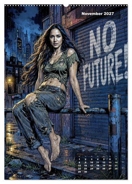 Produktbild: No Future: Dystopische Street-Art Graphic Novel (Wandkalender 2027 DIN A2 hoch), CALVENDO Monatskalender
