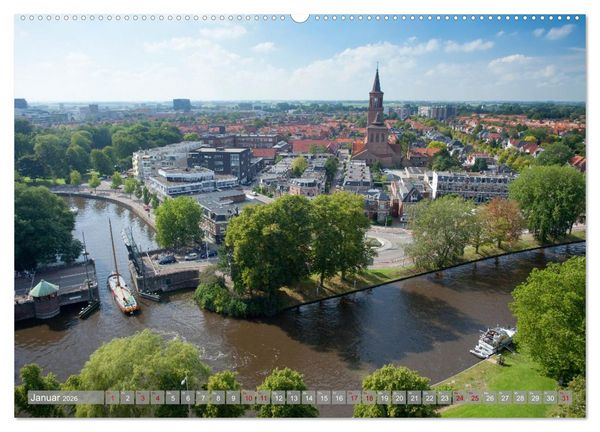 Produktbild: Hausbooturlaub Niederlande - Friesland und Groningen (hochwertiger Premium Wandkalender 2026 DIN A2 quer), Kunstdruck in Hochglanz