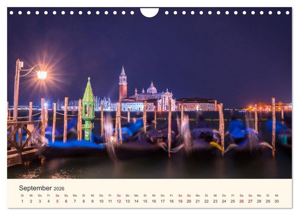 Produktbild: Venedig bei Tag und Nacht (Wandkalender 2026 DIN A4 quer), CALVENDO Monatskalender