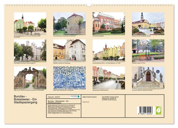 Produktbild: Bunzlau - Boleslawiec - Ein Stadtspaziergang (hochwertiger Premium Wandkalender 2026 DIN A2 quer), Kunstdruck in Hochglanz