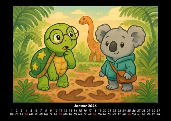 Produktbild: Taz & Kiki - Eine Reise durch die Zeit 2026 Fotokalender DIN A3