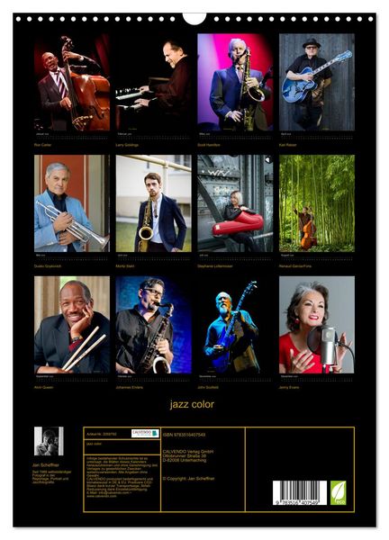 Produktbild: jazz color (Wandkalender 2026 DIN A3 hoch), CALVENDO Monatskalender