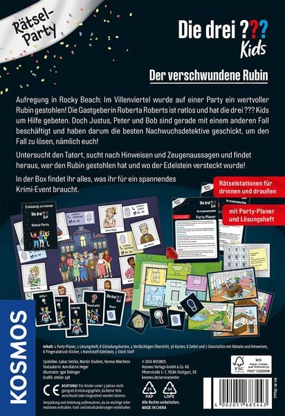 Produktbild: Rätselparty: Die drei Fragezeichen Kids - Jagd nach dem Rubin