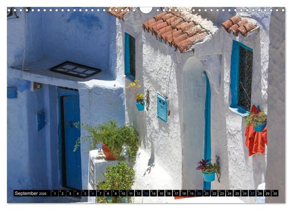 Produktbild: Chefchaouen - Sinfonie in Blau und Wei&szlig; (Wandkalender 2026 DIN A3 quer), CALVENDO Monatskalender