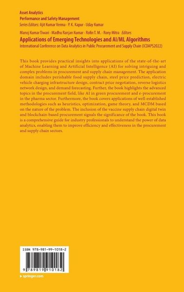 Produktbild: Applications of Emerging Technologies and AI/ML Algorithms