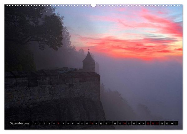 Produktbild: Nebelwelten S&auml;chsische Schweiz (hochwertiger Premium Wandkalender 2026 DIN A2 quer), Kunstdruck in Hochglanz