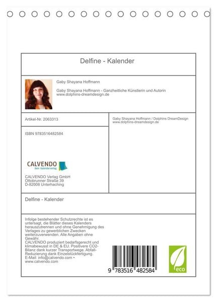 Produktbild: Delfine - Kalender (Tischkalender 2026 DIN A5 hoch), CALVENDO Monatskalender