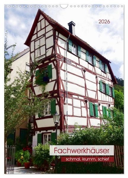 Produktbild: Fachwerkh&auml;user - schmal, krumm, schief (Wandkalender 2026 DIN A3 hoch), CALVENDO Monatskalender
