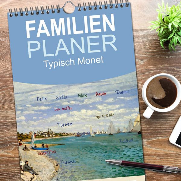 Produktbild: Familienplaner 2026 - Typisch Monet mit 5 Spalten (Wandkalender, 21 x 45 cm) CALVENDO