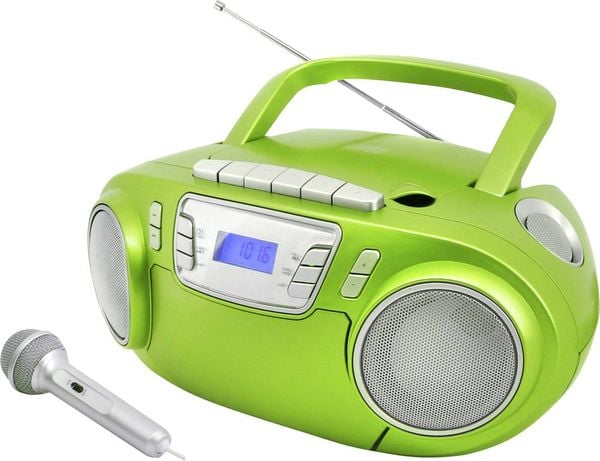 Produktbild: Soundmaster SCD5800GR CD-Radio UKW USB, Kassette, Radiorecorder Inkl. Mikrofon Gr&uuml;n