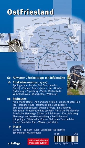 Produktbild: Ostfriesland >regio< (ganze Region ostfriesische Halbinsel), KVplan, Radkarte/Freizeitkarte, 1:100.000 / 1:25.000