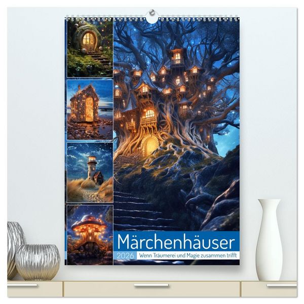 Märchenhäuser (hochwertiger Premium Wandkalender 2026 DIN A2 hoch), Kunstdruck in Hochglanz