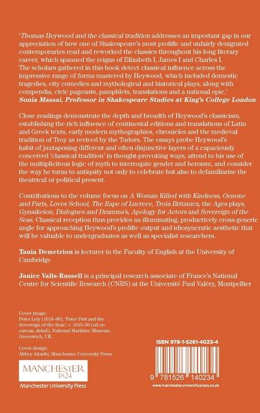Produktbild: Thomas Heywood and the classical tradition