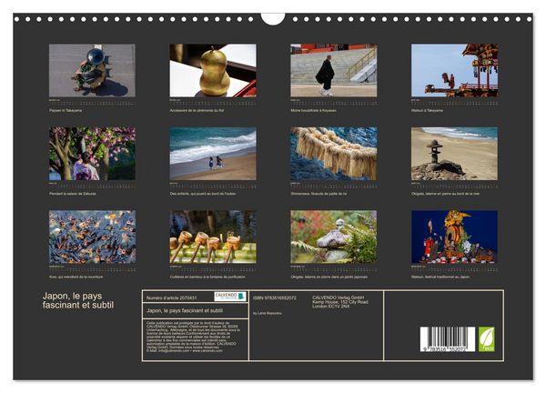 Produktbild: Japon, le pays fascinant et subtil (Calendrier mural 2026 DIN A3 vertical), CALVENDO calendrier mensuel