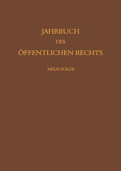 Produktbild: Jahrbuch des &ouml;ffentlichen Rechts der Gegenwart. Neue Folge