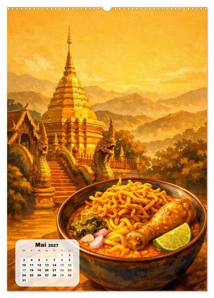 Produktbild: Thailand &ndash; Eine Schlemmerreise durchs Land des L&auml;chelns (Wandkalender 2027 DIN A2 hoch), CALVENDO Monatskalender