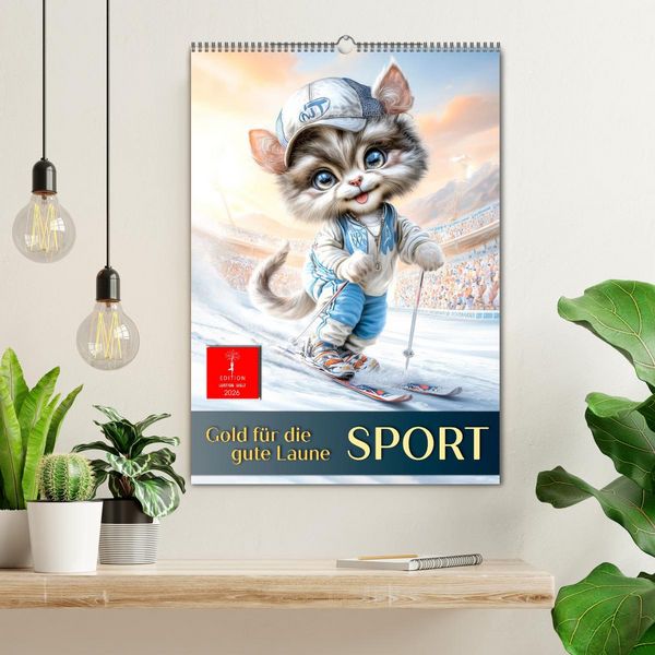 Produktbild: Sport, Gold f&uuml;r die gute Laune (Wandkalender 2026 DIN A2 hoch), CALVENDO Monatskalender