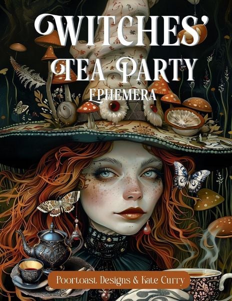 Witches' Tea Party Ephemera Book, Taschenbuch von Poortoast Designs, Publishdrive, 9783704142290