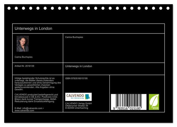 Produktbild: Unterwegs in London (Tischkalender 2026 DIN A5 quer), CALVENDO Monatskalender