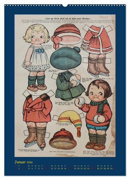 Produktbild: Dukke Lise Kalender - Anziehpuppen aus Papier (hochwertiger Premium Wandkalender 2026 DIN A2 hoch), Kunstdruck in Hochglanz