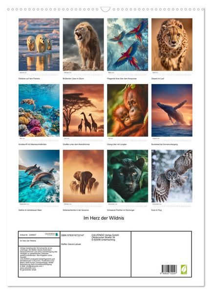 Produktbild: Im Herz der Wildnis (Wandkalender 2026 DIN A2 hoch), CALVENDO Monatskalender