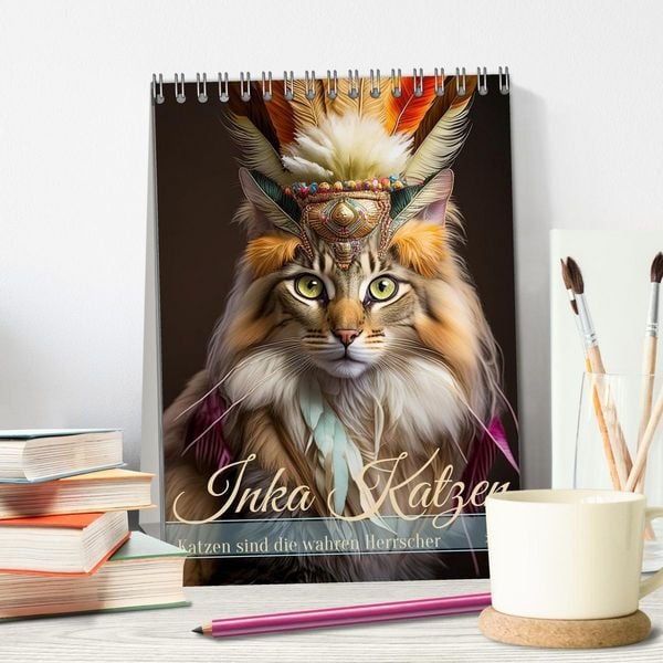 Produktbild: Inka Katzen - Katzen sind die wahren Herrscher (Tischkalender 2026 DIN A5 hoch), CALVENDO Monatskalender