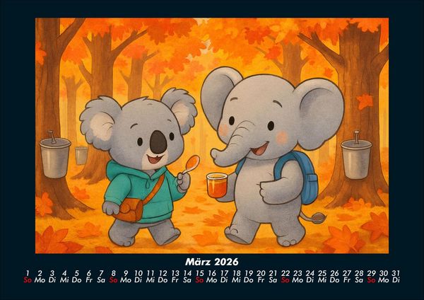 Produktbild: Kiki & Raffi - Reise durch Kanada 2026 Fotokalender DIN A4