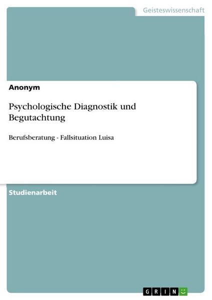 Produktbild: Psychologische Diagnostik und Begutachtung