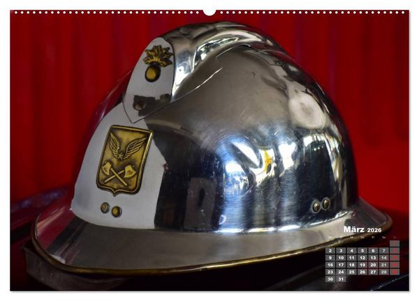 Produktbild: Historische Feuerwehrhelme (hochwertiger Premium Wandkalender 2026 DIN A2 quer), Kunstdruck in Hochglanz