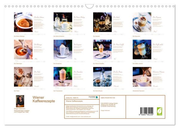 Produktbild: Wiener Kaffeerezepte (Wandkalender 2026 DIN A3 quer), CALVENDO Monatskalender